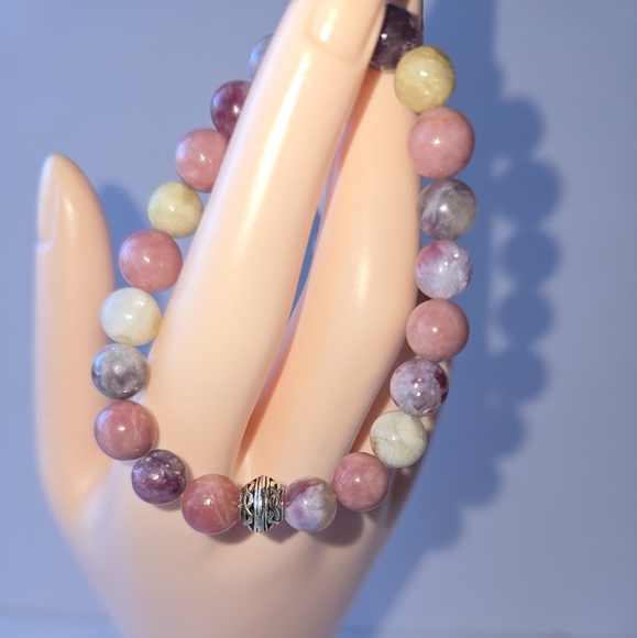 8mm Unicorn and Pink Opal Bracelet - Picture 1 of 9